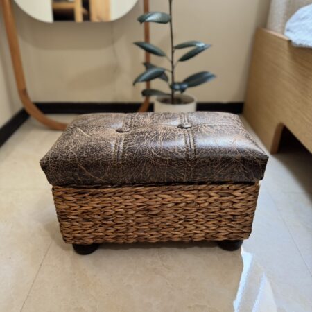 پاف حصیری وارداتی سایز کوچک(قهوه ای)